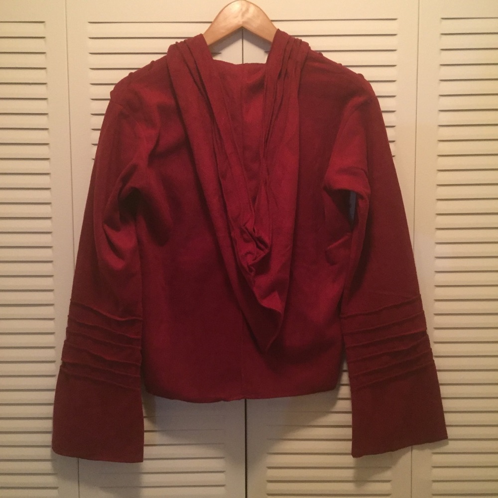 NWOT Lightweight UNISEX Zip Up Hoodie maroon - Picture 2 of 7